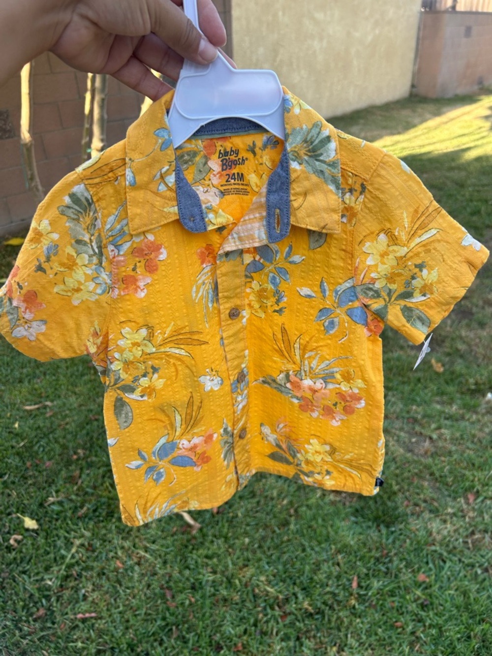 Baby B'gosh Yellow Floral Button-Down Shirt - 24M